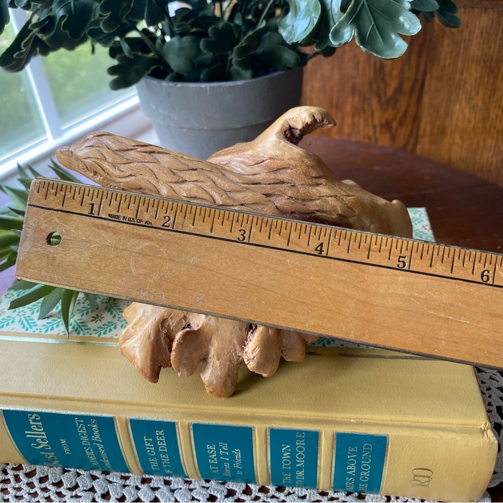 Vintage Wooden Burl Eagle Sculpture EUC - Picture 8 of 10